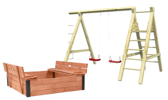 Houten speeltoestellen & zandbakken