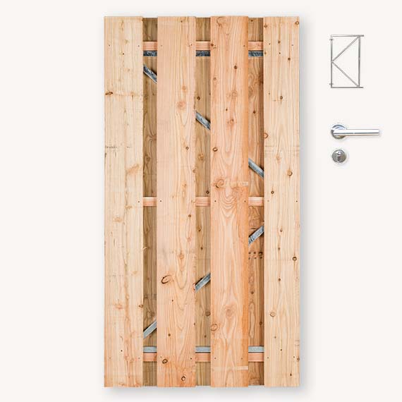 Tuindeur Solide douglas breed | gem. doorkijk | verzinkt frame