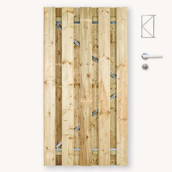 Tuindeur Solide grenen | gem. doorkijk | verzinkt frame