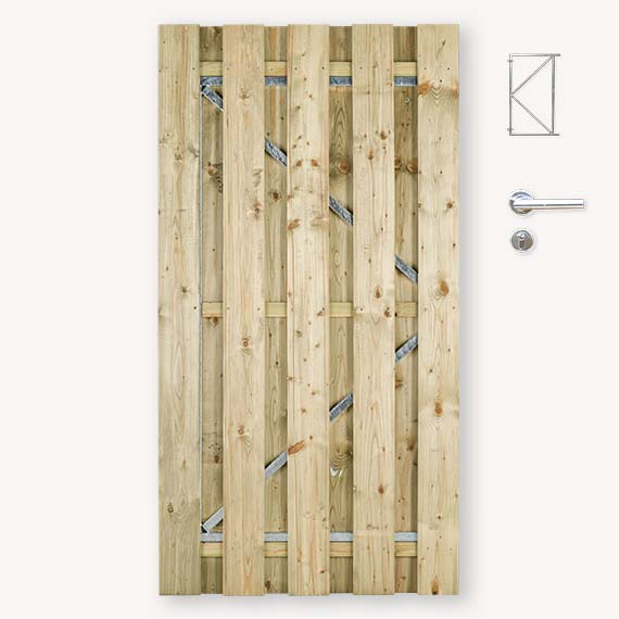 Tuindeur Solide vuren | gem. doorkijk | verzinkt frame
