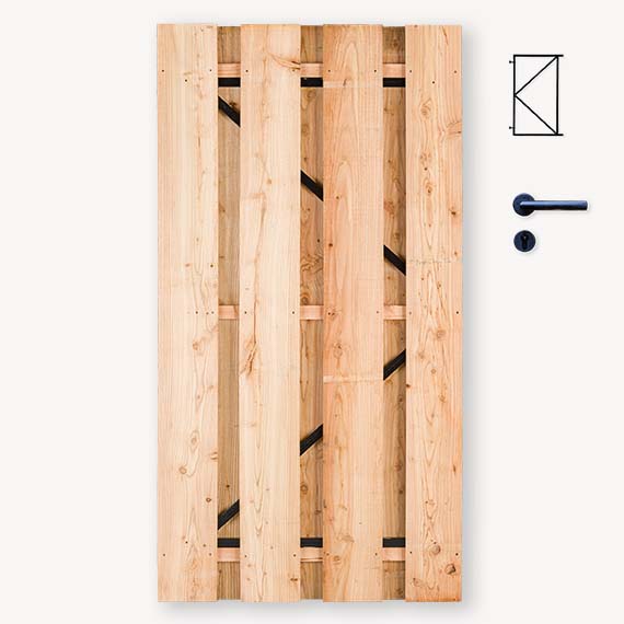 Tuindeur Solide douglas breed | gem. doorkijk | zwart frame
