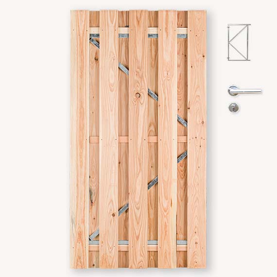 Tuindeur Solide douglas | gem. doorkijk | verzinkt frame