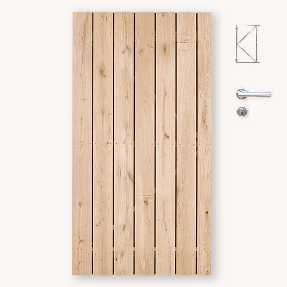 Tuindeur Solide eiken | geen doorkijk | verzinkt frame