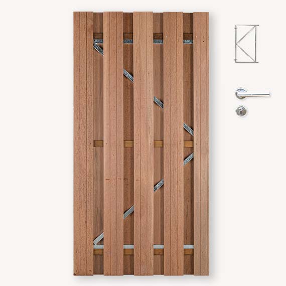 Tuindeur Solide hardhout | gem. doorkijk | verzinkt frame