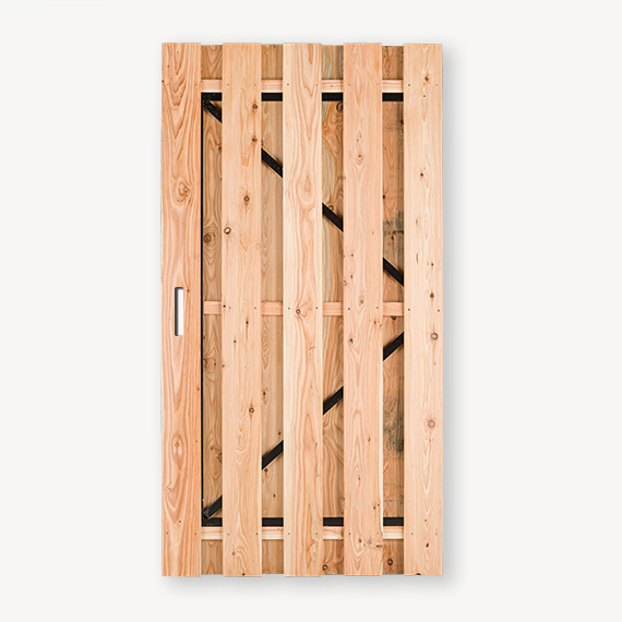 Tuindeur Solide douglas | gem. doorkijk | zwart frame