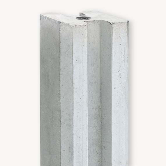 Betonpaal met sleuf en schroefhuls | Grijs