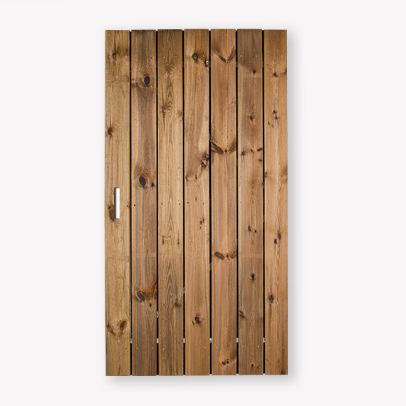 Tuindeur Privacy bruin grenen geen doorkijk | verzinkt frame