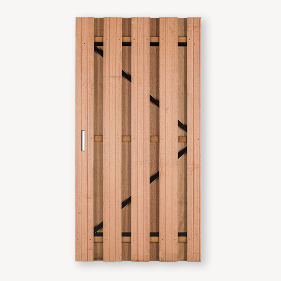 Tuindeur Solide hardhout | gem. doorkijk | zwart frame