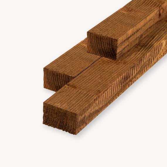 Douglas balk | ruw | bruin geïmpregneerd | 5x10 cm
