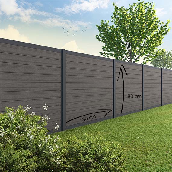 Velufence composiet schutting | Fiberdeck dark grey