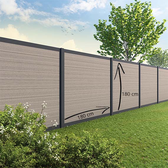 Velufence composiet schutting | Fiberdeck light grey