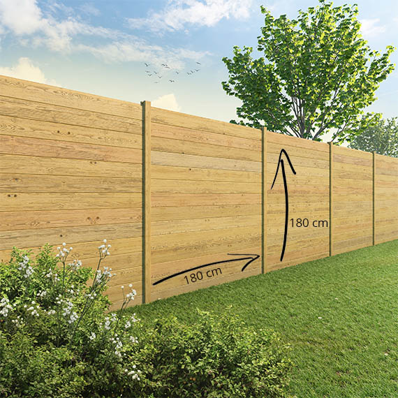 Tuinscherm Velufence | grenen | houten palen