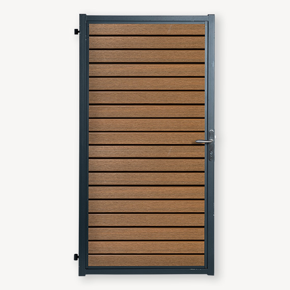 Tuindeur composiet Velufence | teak brown triple