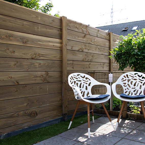 Tuinscherm Velufence | douglas groen geïmp. | houten palen