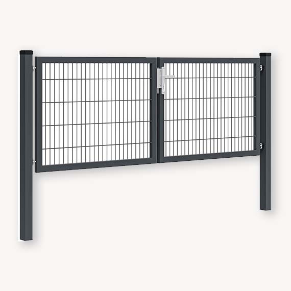 Dubbelstaafmat dubbele poort antraciet