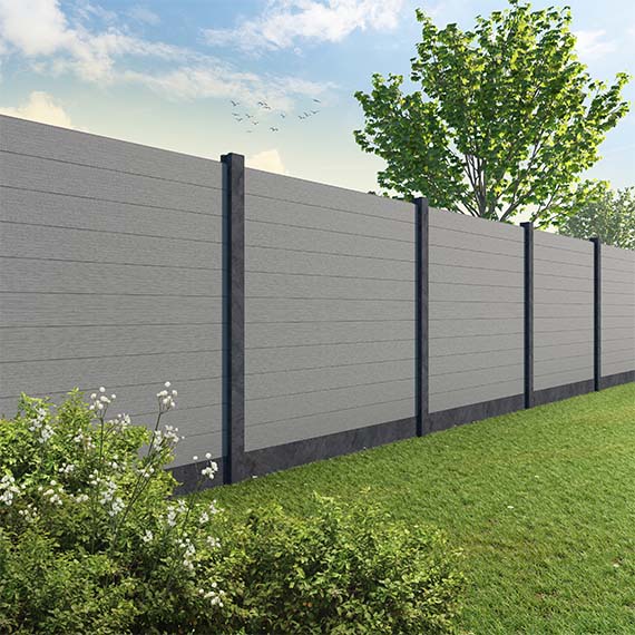 Tuinscherm Velufence | stone grey | betonpalen