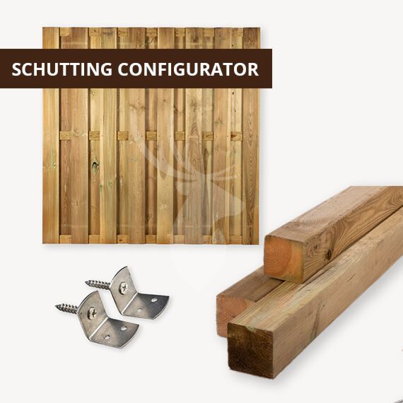 Grenen schutting pakket samenstellen