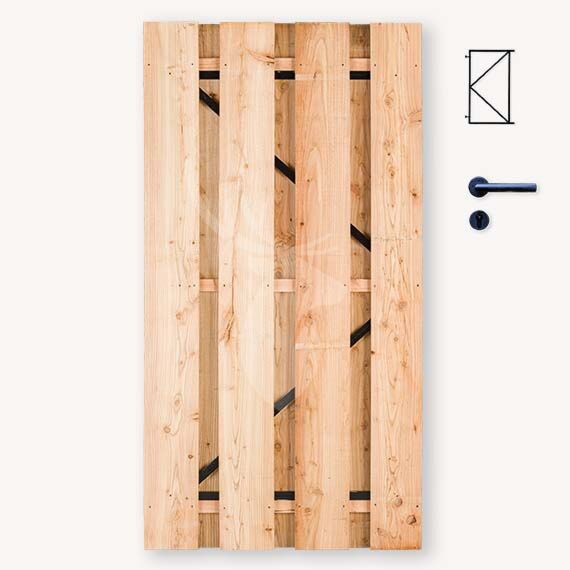 Tuindeur Solide douglas breed | gem. doorkijk | zwart frame