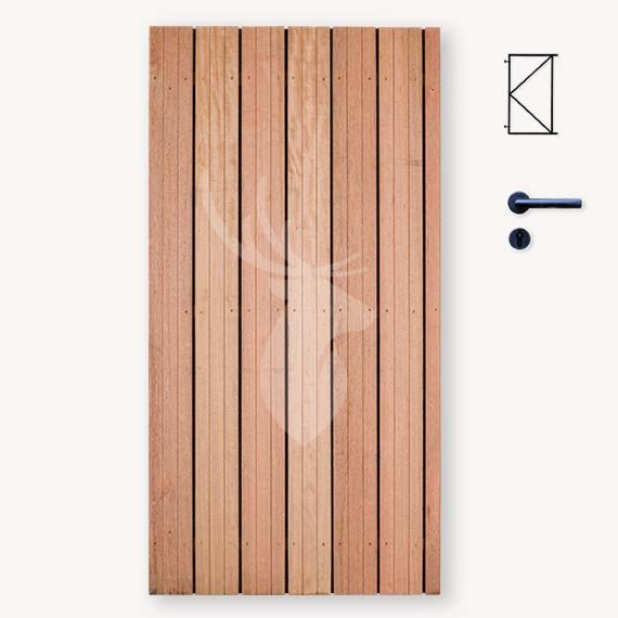Tuindeur solide hardhout | geen doorkijk | zwart frame