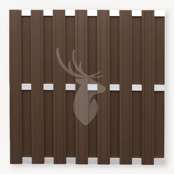 Tuinscherm composiet Design | donkerbruin/aluminium
