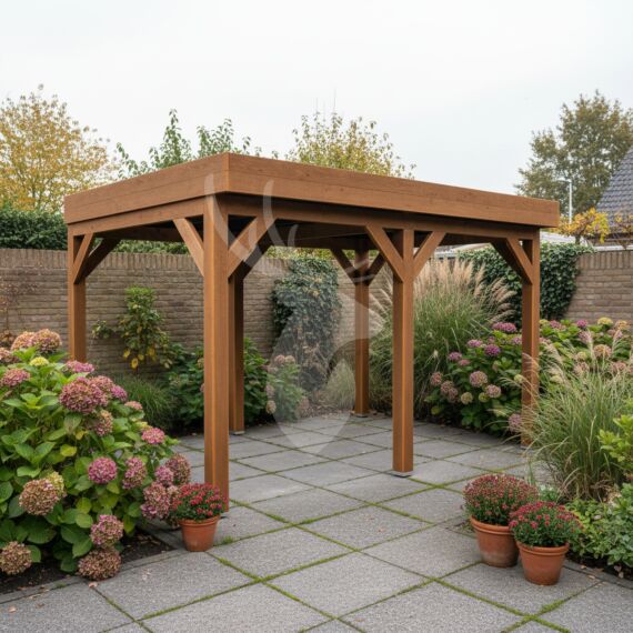 Douglas overkapping Gardvik XL1 | douglas bruin geïmpregneerd | 447x305 cm