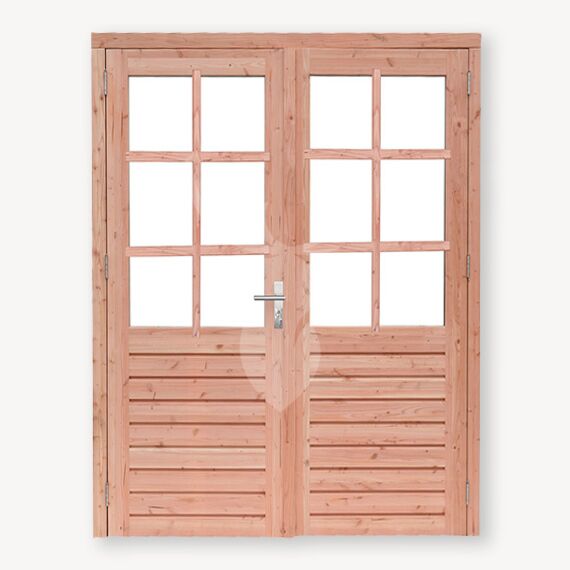 Douglas tuinhuis deur | dubbel | 6-ruits dubbelglas