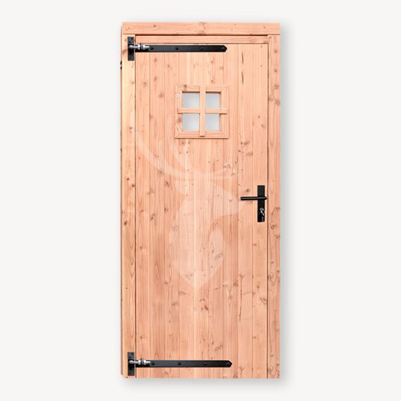 Douglas tuinhuis deur | enkel | met ruit/zwart beslag