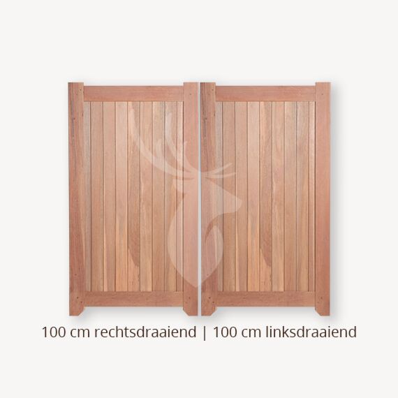 Dichte poort | Dubbele deuren | 100 cm | 100 cm