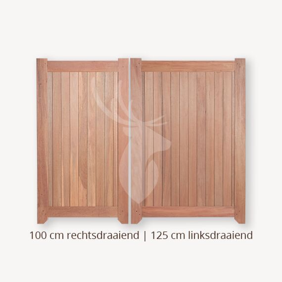Dichte poort | Dubbele deuren | 125 cm  | 100 cm