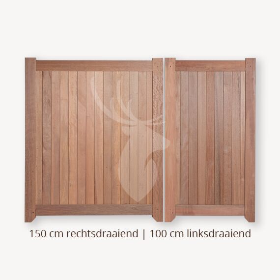 Dichte poort | Dubbele deuren | 150 cm | 100 cm