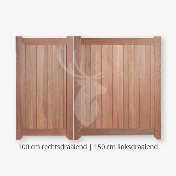 Dichte poort | Dubbele deuren | 100 cm | 150 cm