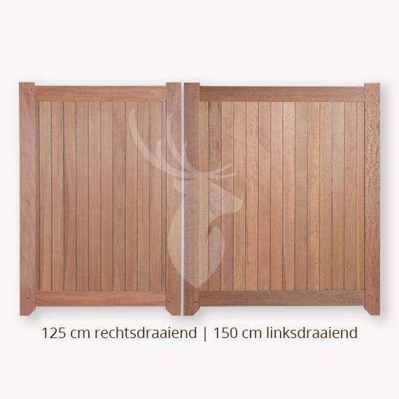 Dichte poort | Dubbele deuren | 125 cm | 150 cm