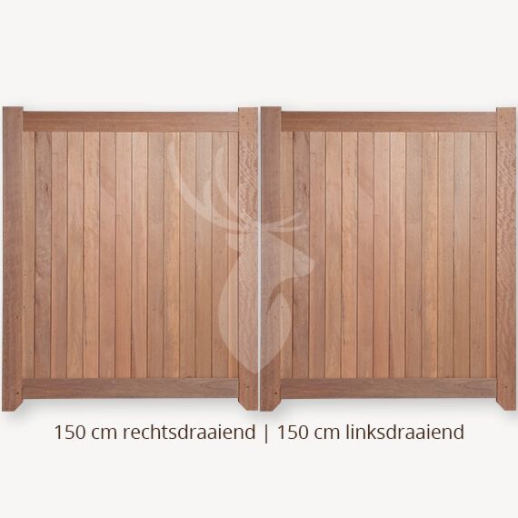Dichte poort | Dubbele deuren | 150 cm | 150 cm