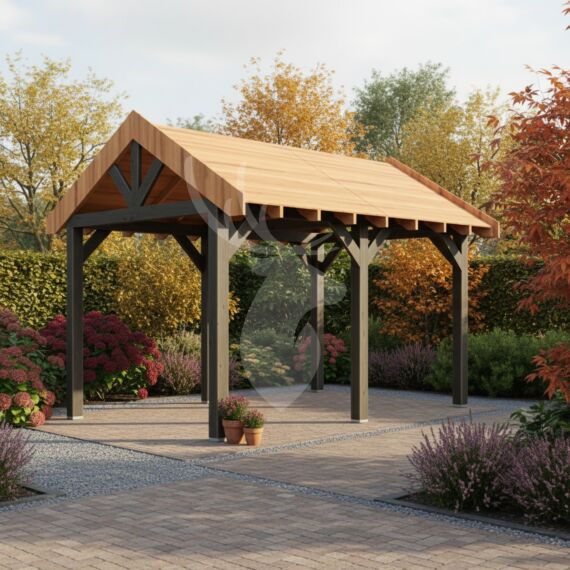 Douglas zadeldak Sallinge XL1 | zwart douglas | 447x344 cm