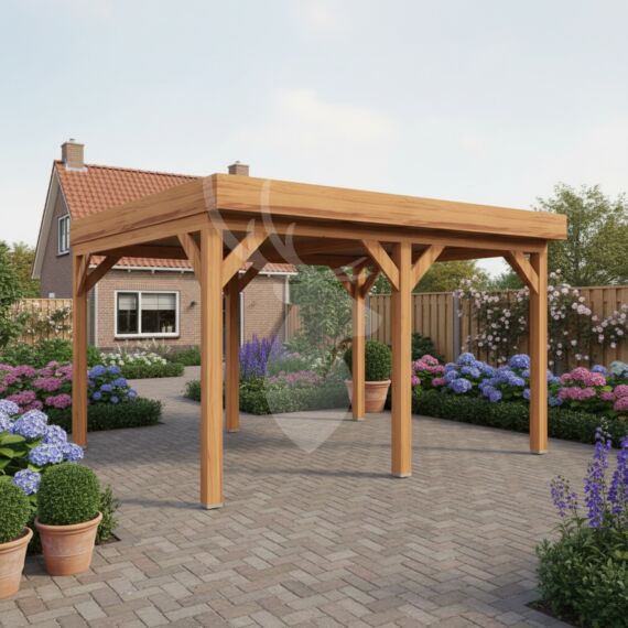 Douglas overkapping Gardvik XXL1 | douglas blank geïmpregneerd | 447x405 cm