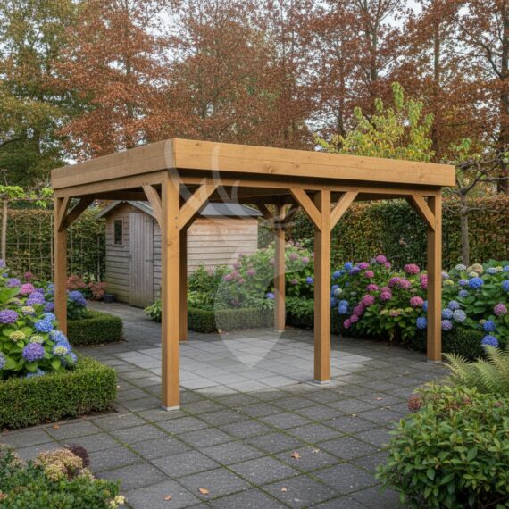 Douglas overkapping Gardvik XXL1 | douglas groen geïmpregneerd | 447x405 cm