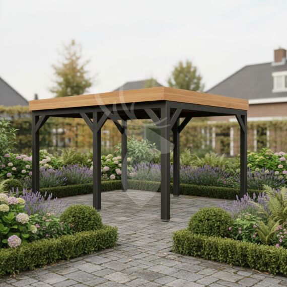 Douglas overkapping Gardvik XXL1 | zwart douglas | 447x405 cm