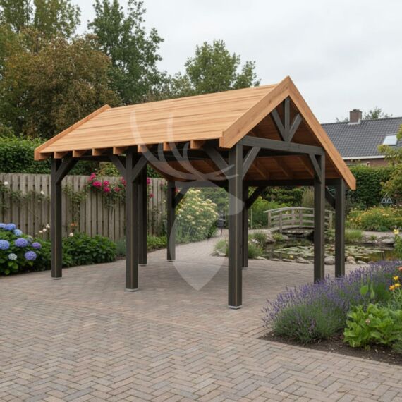 Douglas kapschuur Linge XXL1 | zwart douglas frame | 447x444 cm