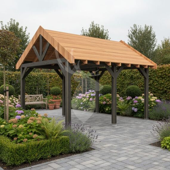 Douglas zadeldak Sallinge XXL1 | zwart douglas | 447x444 cm