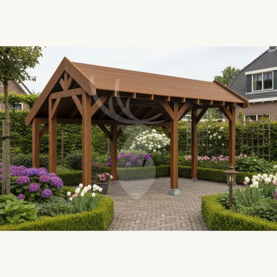 Douglas kapschuur Norheim XL2 | douglas bruin geïmpregneerd | 547x344 cm