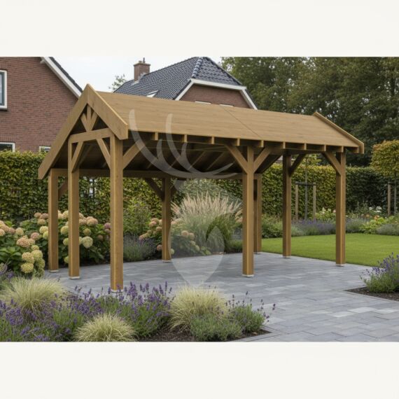 Douglas kapschuur Norheim XL2 | douglas groen geïmpregneerd | 547x344 cm