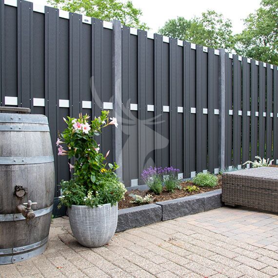 Tuinscherm | antraciet/aluminium Vandentop Tuinhout