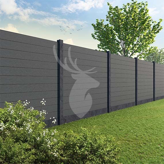 Tuinscherm Velufence | graphite black | betonpalen