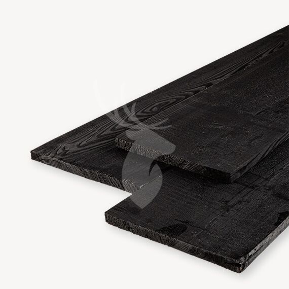 Douglas plank | ruw | zwart | 2,5x30 cm