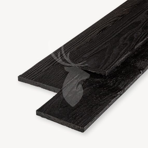 Douglas plank | ruw | zwart | 2x15 cm