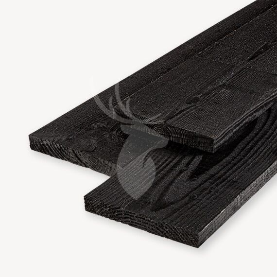 Douglas plank | ruw | zwart | 3x20 cm