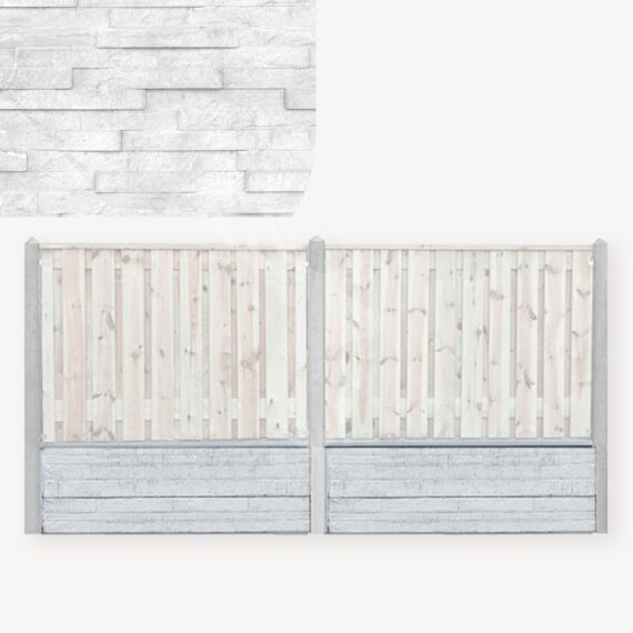 Onderplaat schutting | leisteenmotief grijs | 26 cm