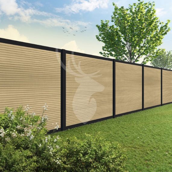 Velufence composiet schutting | Fiberdeck modern | zwart aluminium