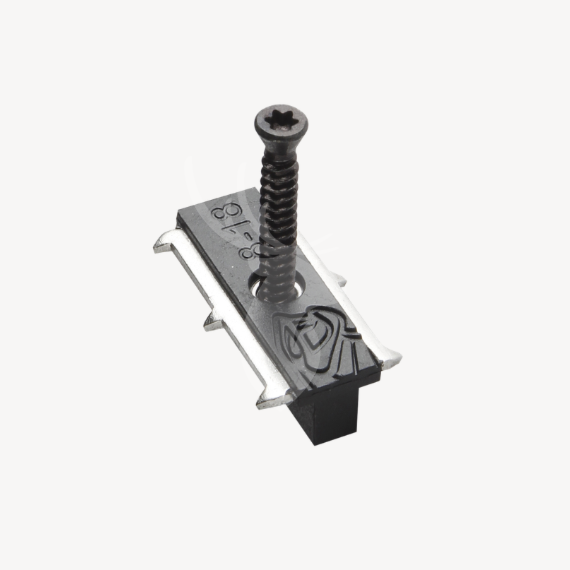 WPC Terrasplankclips, 100 stuks, roestvrij staal, terrasbevestiging, stalen clips, verborgen afstandhouders voor WPC BPC terrasplanken (zwart, opening 3 mm, hoogte 8 mm