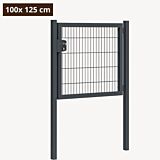 Dubbelstaafmat poort antraciet